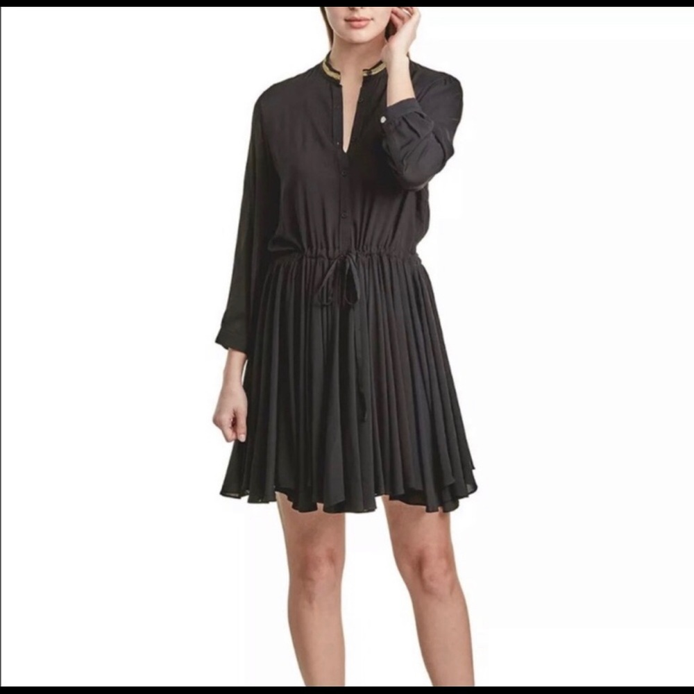 Zadig & Voltaire Black with Gold Trim Collar Dress